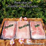 Pork belly skin off import samcan babi frozen Denmark DANISH CROWN 1/3 cuts +/- 1.5kg FRESHLY SLICED TO ORDER (price/kg)